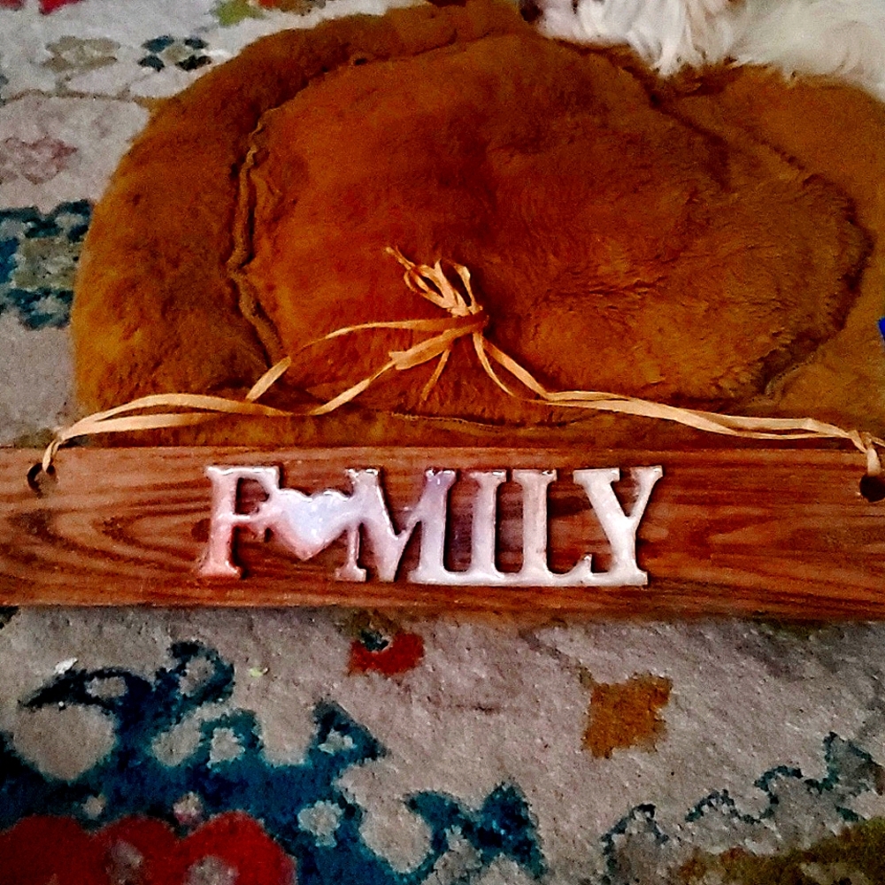 Wood hanging sign